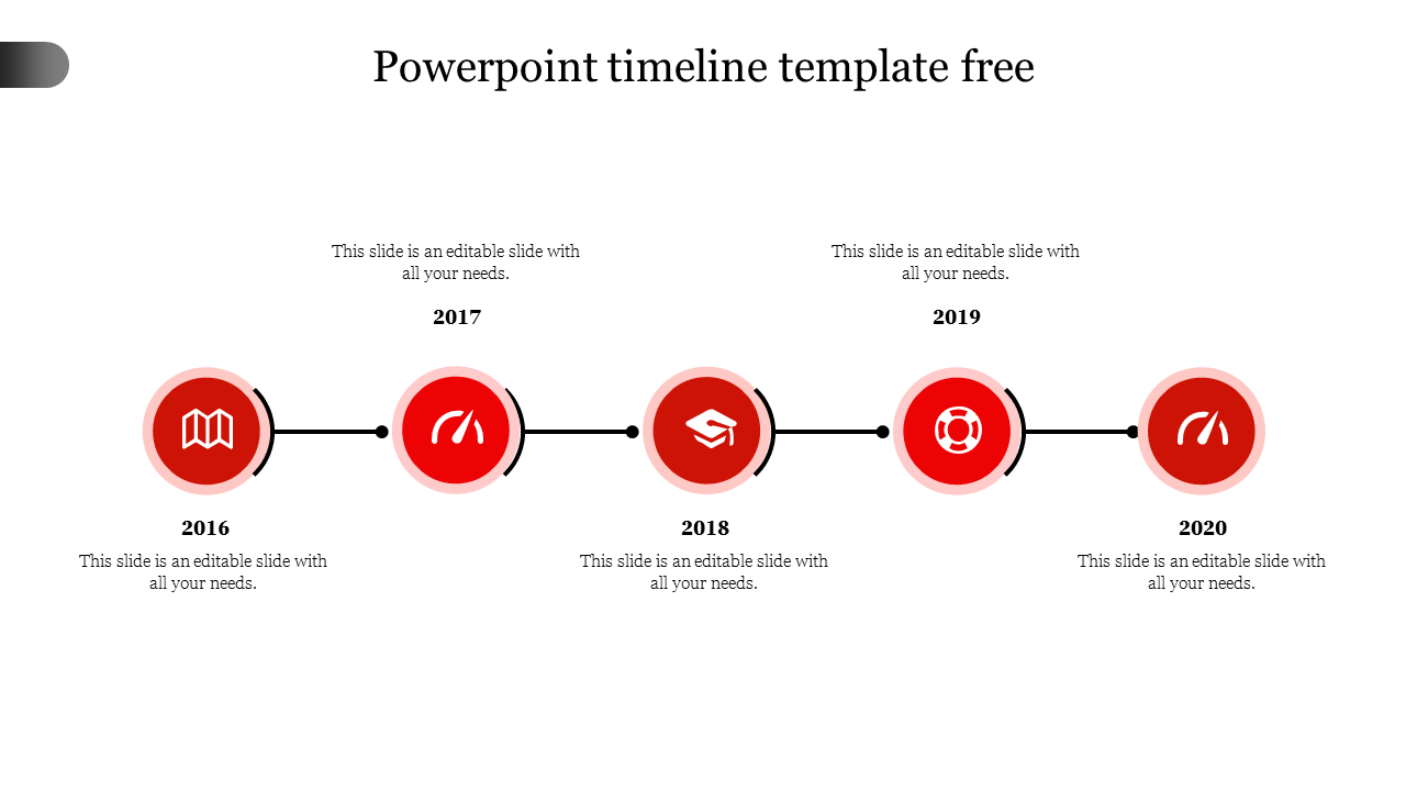powerpoint timeline template free-Red